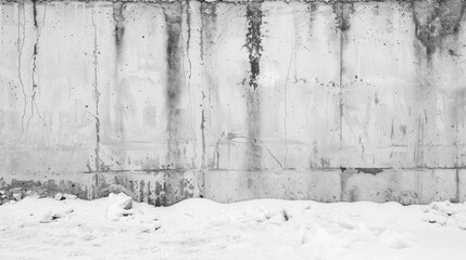 Obraz premium white concrete wall with snow texture