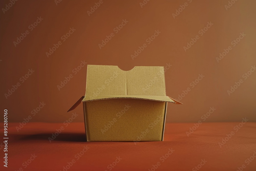 Poster a simple cardboard box sits on a table, ready for use or storage