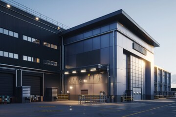 Obraz premium Exterior of a modern factory