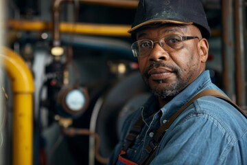 Portrait of a middle aged male plumber