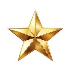 Shiny Gold Star, Flat and Isometric Design