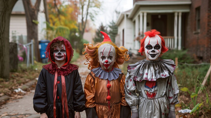 children in halloween costumes