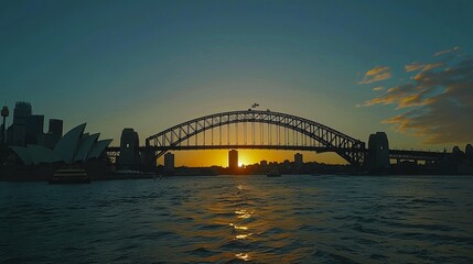 Obraz premium Sydney Harbor Bridge photography night view