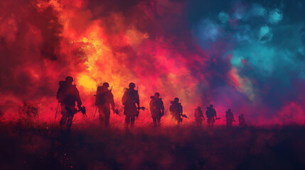Fototapeta premium Digital Illustration Honoring Memorial Day with a Moment of Silence and Remembrance for Fallen Heroes