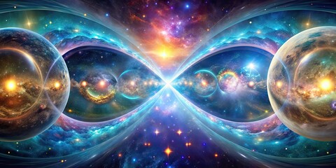Infinity of timelines and parallel universes, multiverse, timelines, endless, concept, space, universe, dimensional