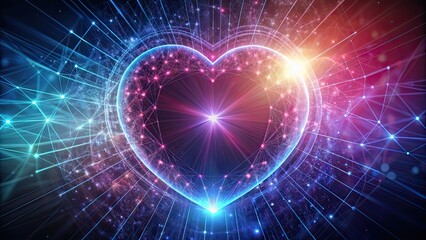 Heart and light by AI, heart, light, artificial intelligence, technology, futuristic, digital, innovation