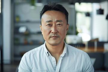 Obraz premium Portrait of a middle aged male worker in startup company office