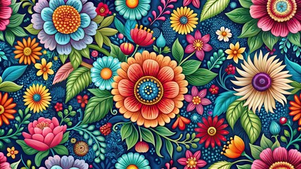 Beautiful seamless floral background with vibrant colors and intricate patterns, floral, seamless, background, nature, design