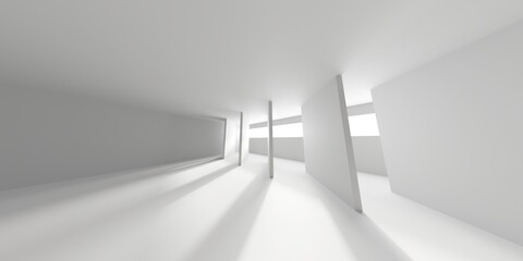 White elegant empty space.  White wall room background. Abstract interior