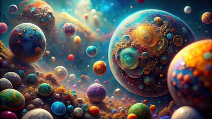 Enchanting close-up view of microcosmic world with vibrant colors and intricate details, Enchanting, beauty, microcosmos
