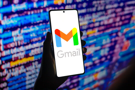 July 24, 2024, Paraguay. In this photo illustration, the Google Gmail logo is displayed on a smartphone screen.