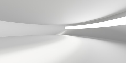 Minimalistic room space. White clean empty architecture interior