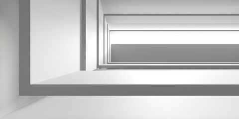 Minimalistic room space. White clean empty architecture interior