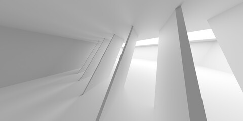 Obraz premium White futuristic empty room interior space. Architecture design