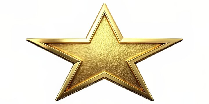 Gold star badge with shiny metallic finish and intricate detailing, gold, star, badge, achievement, award, honor, metal, shiny