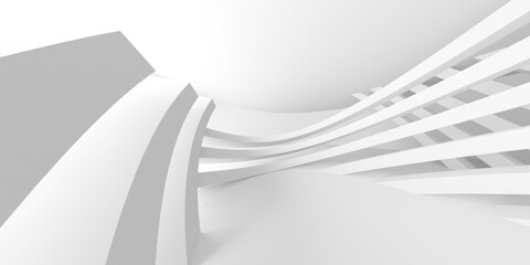 Abstract white room with light. Simple design. Architecture interior