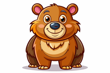 Funny Bear Vector Illustration with White Background Cartoons, Clipart And Line Art Design, Funny Bear vector illustration with white background, perfect for cartoons, clipart, and line art.
