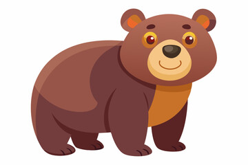 Naklejka premium Funny Bear Vector Illustration with White Background Cartoons, Clipart And Line Art Design, Funny Bear vector illustration with white background, perfect for cartoons, clipart, and line art.