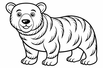 Funny Bear Vector Illustration with White Background Cartoons, Clipart And Line Art Design, Funny Bear vector illustration with white background, perfect for cartoons, clipart, and line art.