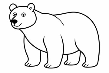 Funny Bear Vector Illustration with White Background Cartoons, Clipart And Line Art Design, Funny Bear vector illustration with white background, perfect for cartoons, clipart, and line art.