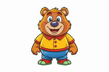 Funny Bear Vector Illustration with White Background Cartoons, Clipart And Line Art Design, Funny Bear vector illustration with white background, perfect for cartoons, clipart, and line art.