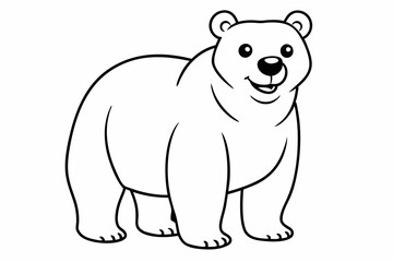 Funny Bear Vector Illustration with White Background Cartoons, Clipart And Line Art Design, Funny Bear vector illustration with white background, perfect for cartoons, clipart, and line art.