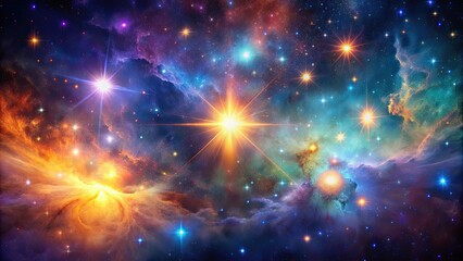 Fototapeta premium Mesmerizing interstellar scene with colorful nebula and sparkling stars, interstellar, scene, colorful, nebula, sparkling