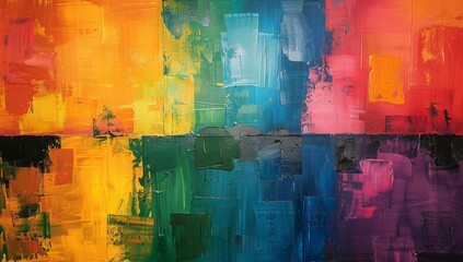 Abstract Painting with Vibrant Colors