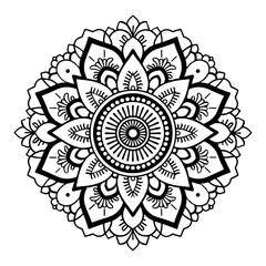 Unique design Ornamental luxury mandala pattern. Circular pattern in the form of a mandala. Henna tatoo mandala. Mehndi style. Coloring book page.