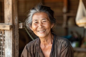 Portrait of a smiling middle aged female farmer