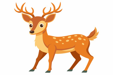 Funny Deer Vector Illustration with White Background Cartoons, Clipart, Line Art Design, Funny deer vector illustration with white background perfect for cartoons, clipart, and line art designs