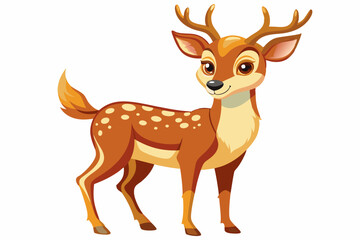 Funny Deer Vector Illustration with White Background Cartoons, Clipart, Line Art Design, Funny deer vector illustration with white background perfect for cartoons, clipart, and line art designs