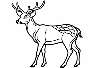 Funny Deer Vector Illustration with White Background Cartoons, Clipart, Line Art Design, Funny deer vector illustration with white background perfect for cartoons, clipart, and line art designs