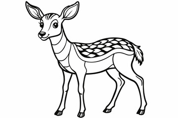 Funny Deer Vector Illustration with White Background Cartoons, Clipart, Line Art Design, Funny deer vector illustration with white background perfect for cartoons, clipart, and line art designs