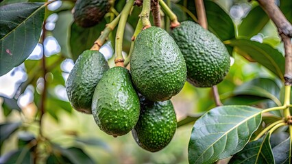 Closeup of ripe avocado fruits on a branch , avocado, tree, branch, closeup, ripe, fruits, green, organic, healthy