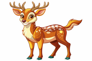 Funny Deer Vector Illustration with White Background Cartoons, Clipart, Line Art Design, Funny deer vector illustration with white background perfect for cartoons, clipart, and line art designs