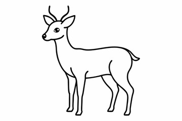 Funny Deer Vector Illustration with White Background Cartoons, Clipart, Line Art Design, Funny deer vector illustration with white background perfect for cartoons, clipart, and line art designs