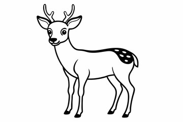 Funny Deer Vector Illustration with White Background Cartoons, Clipart, Line Art Design, Funny deer vector illustration with white background perfect for cartoons, clipart, and line art designs