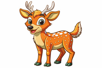 Funny Deer Vector Illustration with White Background Cartoons, Clipart, Line Art Design, Funny deer vector illustration with white background perfect for cartoons, clipart, and line art designs