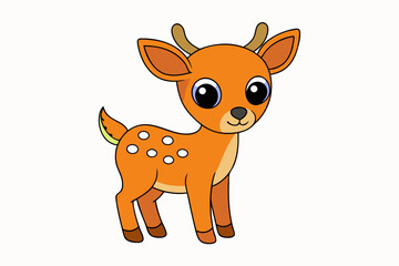 Funny Deer Vector Illustration with White Background Cartoons, Clipart, Line Art Design, Funny deer vector illustration with white background perfect for cartoons, clipart, and line art designs