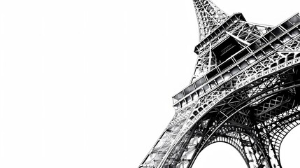 A sketch of the Eiffel Tower with a grungeinspired background