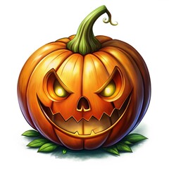 Fototapeta premium Pumpkin, ghost, jack-o'-lantern, tent on white background.