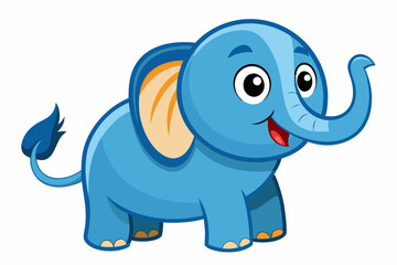 Funny Elephant Vector Illustration with White Background Cartoons, Clipart, Line Art Design, Funny elephant vector illustration with white background in cartoon, clipart, and line art styles.