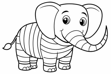 Funny Elephant Vector Illustration with White Background Cartoons, Clipart, Line Art Design, Funny elephant vector illustration with white background in cartoon, clipart, and line art styles.