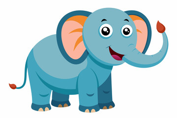 Funny Elephant Vector Illustration with White Background Cartoons, Clipart, Line Art Design, Funny elephant vector illustration with white background in cartoon, clipart, and line art styles.