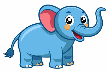 Funny Elephant Vector Illustration with White Background Cartoons, Clipart, Line Art Design, Funny elephant vector illustration with white background in cartoon, clipart, and line art styles.