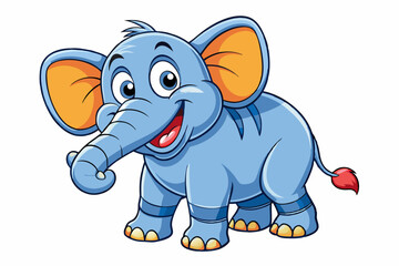 Funny Elephant Vector Illustration with White Background Cartoons, Clipart, Line Art Design, Funny elephant vector illustration with white background in cartoon, clipart, and line art styles.