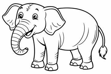 Fototapeta premium Funny Elephant Vector Illustration with White Background Cartoons, Clipart, Line Art Design, Funny elephant vector illustration with white background in cartoon, clipart, and line art styles.