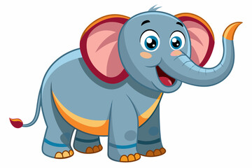 Funny Elephant Vector Illustration with White Background Cartoons, Clipart, Line Art Design, Funny elephant vector illustration with white background in cartoon, clipart, and line art styles.