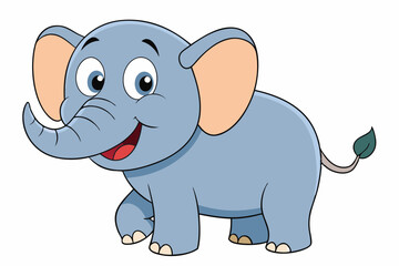 Fototapeta premium Funny Elephant Vector Illustration with White Background Cartoons, Clipart, Line Art Design, Funny elephant vector illustration with white background in cartoon, clipart, and line art styles.